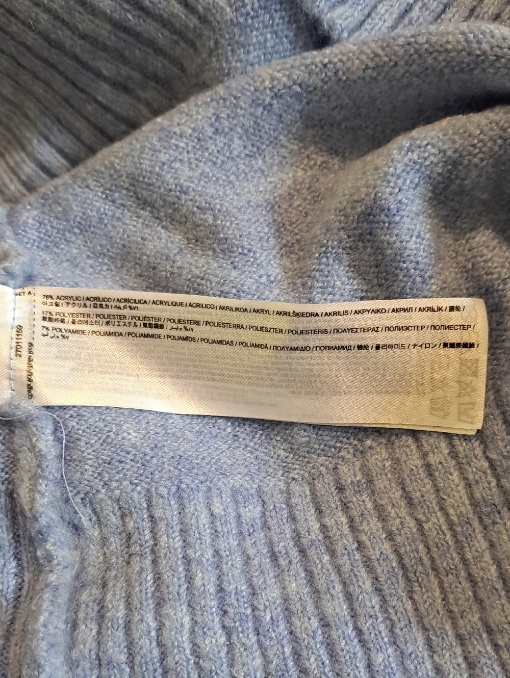 MNG Mango Blue Turtleneck Sweater Cozy Knit Size L/XL NWT - Picture 6 of 7